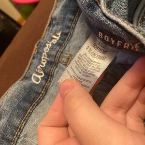 aeropostale blue ripped jeans size 0